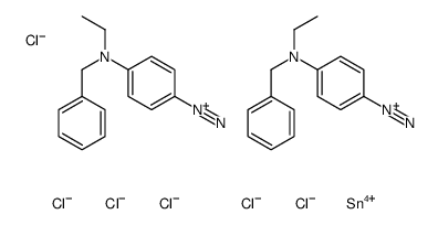 bis[p-[benzylethylamino]benzenediazonium] hexachlorostannate(2-) Structure