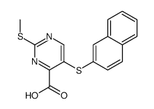 2-methylsulfanyl-5-naphthalen-2-ylsulfanylpyrimidine-4-carboxylic acid结构式