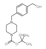 4-[4-(羟基甲基)苄基]四氢-1(2H)-吡嗪羧酸叔丁酯结构式