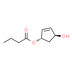 Butanoic acid, (1S,4S)-4-hydroxy-2-cyclopenten-1-yl ester (9CI)结构式