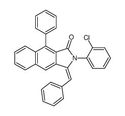 3-benzylidene-2-(2-chloro-phenyl)-9-phenyl-2,3-dihydro-benzo[f]isoindol-1-one结构式