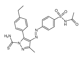 4-(4-acetylsulfamoyl-phenylazo)-5-(4-ethyl-phenyl)-3-methyl-pyrazole-1-carbothioic acid amide Structure