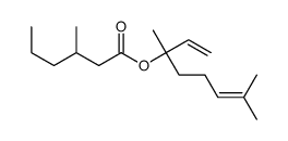 3,7-dimethylocta-1,6-dien-3-yl 3-methylhexanoate结构式
