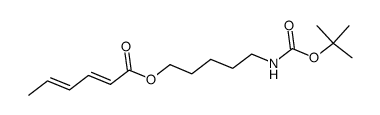 5-N-tert-butoxycarbonylaminopentyl (E,E)-2',4'-hexadienoate结构式