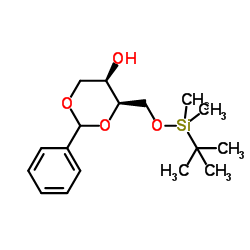 (4R,5R)-4-({[Dimethyl(2-methyl-2-propanyl)silyl]oxy}methyl)-2-phenyl-1,3-dioxan-5-ol Structure