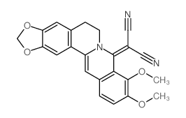 (9,10-dimethoxy-5,6-dihydro-[1,3]dioxolo[4,5-g]isoquino[3,2-a]isoquinolin-8-ylidene)-malononitrile结构式