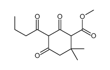 6,6-Dimethyl-2,4-dioxo-3-(1-oxobutyl)cyclohexane-1-carboxylic acid methyl ester Structure