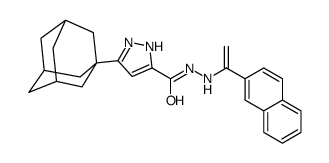 5-(1-adamantyl)-N'-(1-naphthalen-2-ylethenyl)-1H-pyrazole-3-carbohydrazide结构式