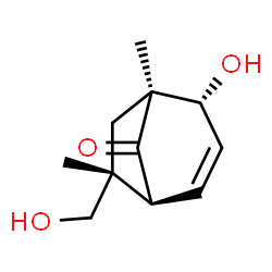 Bicyclo[3.2.1]oct-2-en-8-one, 4-hydroxy-7-(hydroxymethyl)-5,7-dimethyl-, (1R,4S,5R,7S)-rel- (9CI)结构式