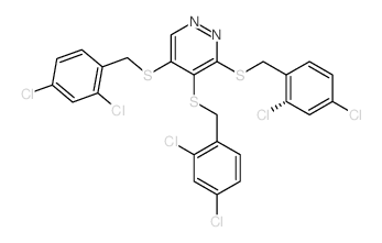 Pyridazine,3,4,5-tris[[(2,4-dichlorophenyl)methyl]thio]- Structure