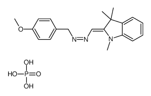 2-[[(4-methoxyphenyl)methylhydrazono]methyl]-1,3,3-trimethyl-3H-indolium dihydrogen phosphate Structure