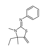 (4-ethyl-3,4-dimethyl-5-methylene-thiazolidin-2-ylidene)-phenyl-amine结构式