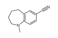 1-methyl-2,3,4,5-tetrahydro-1-benzazepine-7-carbonitrile结构式