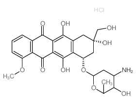 10-(4-amino-5-hydroxy-6-methyl-oxan-2-yl)oxy-6,8,11-trihydroxy-8-(hydroxymethyl)-1-methoxy-9,10-dihydro-7H-tetracene-5,12-dione结构式