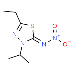 1,3,4-Thiadiazol-2(3H)-imine,5-ethyl-3-(1-methylethyl)-N-nitro-(9CI) structure