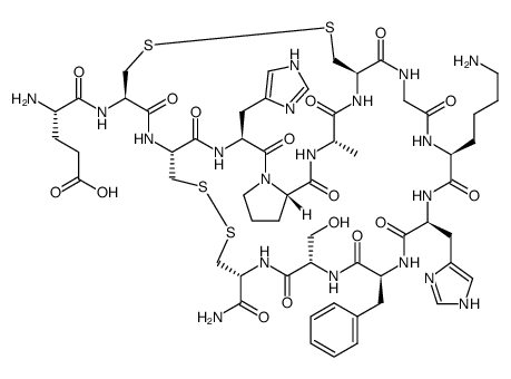 ECCHPACGKHFSC-amide, cyclic (2→7),(3→13)-bis(disulfide)结构式