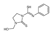 3-(hydroxymethyl)-N-phenyl-2-sulfanylideneimidazolidine-1-carbothioamide结构式