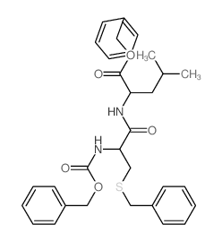 benzyl 2-[(3-benzylsulfanyl-2-phenylmethoxycarbonylamino-propanoyl)amino]-4-methyl-pentanoate Structure