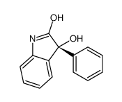 (3R)-3-hydroxy-3-phenyl-1H-indol-2-one结构式