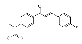 2-(4-(3-(4-fluorophenyl)acryloyl)phenyl)propanoic acid Structure