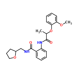 2-{[2-(2-Methoxyphenoxy)propanoyl]amino}-N-(tetrahydro-2-furanylmethyl)benzamide Structure