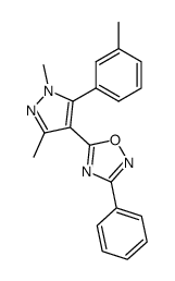 5-[1,3-dimethyl-5-(m-methylphenyl)-1H-pyrazol-4-yl]-3-phenyl-1,2,4-oxadiazole结构式