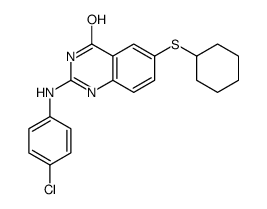 2-(4-chloroanilino)-6-cyclohexylsulfanyl-1H-quinazolin-4-one结构式