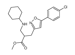 3-[5-(4-chlorophenyl)isoxazol-3-yl]-2-(cyclohexylaminomethyl)propionic acid methyl ester结构式