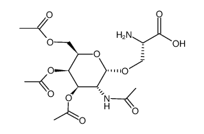 O-(2-acetamido-3,4,6-tri-O-acetyl-2-deoxy-α-D-galactopyranosyl)-L-serine Structure