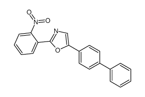 2-(2-nitrophenyl)-5-(4-phenylphenyl)-1,3-oxazole结构式