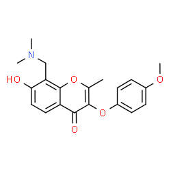 8-[(Dimethylamino)methyl]-7-hydroxy-3-(4-methoxyphenoxy)-2-methyl-4H-chromen-4-one Structure
