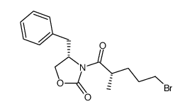(4S)-3-[(2S)-5-bromo-2-methylpentanoyl]-4-(phenylmethyl)-1,3-oxazolidin-2-one结构式