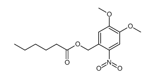 hexanoic acid 4,5-dimethoxy-2-nitrobenzyl ester Structure