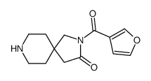 2-(3-呋喃羰基)-2,8-二氮杂螺[4.5]d-3-癸酮结构式
