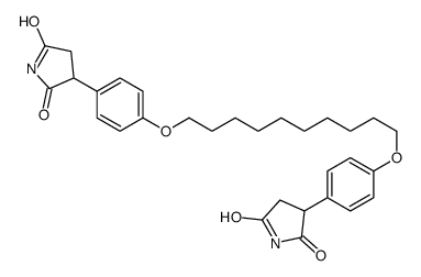 3-[4-[10-[4-(2,5-dioxopyrrolidin-3-yl)phenoxy]decoxy]phenyl]pyrrolidin e-2,5-dione结构式