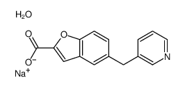 sodium,5-(pyridin-3-ylmethyl)-1-benzofuran-2-carboxylate,hydrate Structure