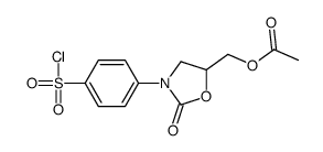 [3-(4-chlorosulfonylphenyl)-2-oxo-1,3-oxazolidin-5-yl]methyl acetate Structure