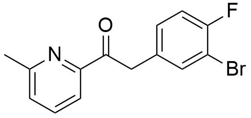 2-(3-bromo-4-fluorophenyl)-1-(6-methylpyridin-2-yl)ethanone结构式