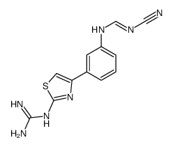 N-cyano-N'-[3-[2-(diaminomethylideneamino)-1,3-thiazol-4-yl]phenyl]methanimidamide结构式