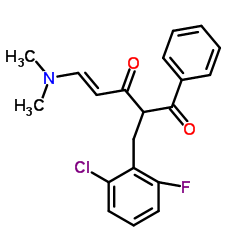 (4E)-2-(2-Chloro-6-fluorobenzyl)-5-(dimethylamino)-1-phenyl-4-pentene-1,3-dione Structure