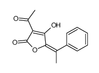 3-acetyl-4-hydroxy-5-(1-phenylethylidene)furan-2-one Structure