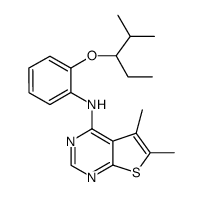 (5,6-dimethylthieno[2,3-d]pyrimidin-4-yl)-(2-(1-ethyl-2-methylpropoxy)phenyl)-amine Structure