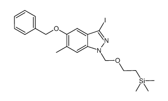 5-benzyloxy-3-iodo-6-methyl-1-[2-(trimethylsilanyl)ethoxymethyl]-1H-indazole Structure
