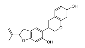 3-(6-hydroxy-2-prop-1-en-2-yl-2,3-dihydro-1-benzofuran-5-yl)-3,4-dihydro-2H-chromen-7-ol Structure