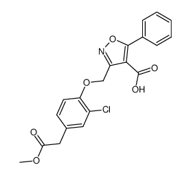 3-(2-chloro-4-methoxycarbonylmethyl-phenoxymethyl)-5-phenylisoxazole-4-carboxylic acid结构式