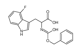 (2S)-3-(4-fluoro-1H-indol-3-yl)-2-(phenylmethoxycarbonylamino)propanoic acid结构式