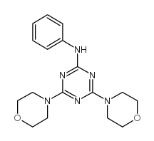2-苯胺基-4,6-双(呀啉代)-1,3,5-三嗪结构式