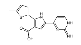 5-(2-aminopyrimidin-4-yl)-2-(5-methylthiophen-2-yl)-1H-pyrrole-3-carboxylic acid结构式