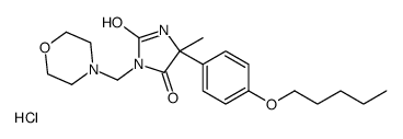 5-methyl-3-(morpholin-4-ium-4-ylmethyl)-5-(4-pentoxyphenyl)imidazolidine-2,4-dione,chloride结构式
