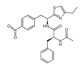 (S)-2-acetamido-N-[(S)-1-(4-ethylthiazol-2-yl)-2-(4-nitrophenyl)-ethyl]-3-phenylpropanamide Structure